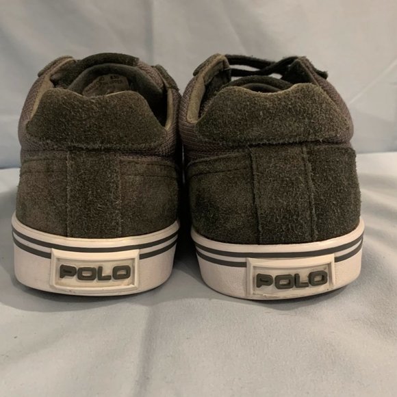 POLO Ralph Lauren-“Hanford” Suede Grey/Black Men’s Fashion Sneakers 9.5 main image 3